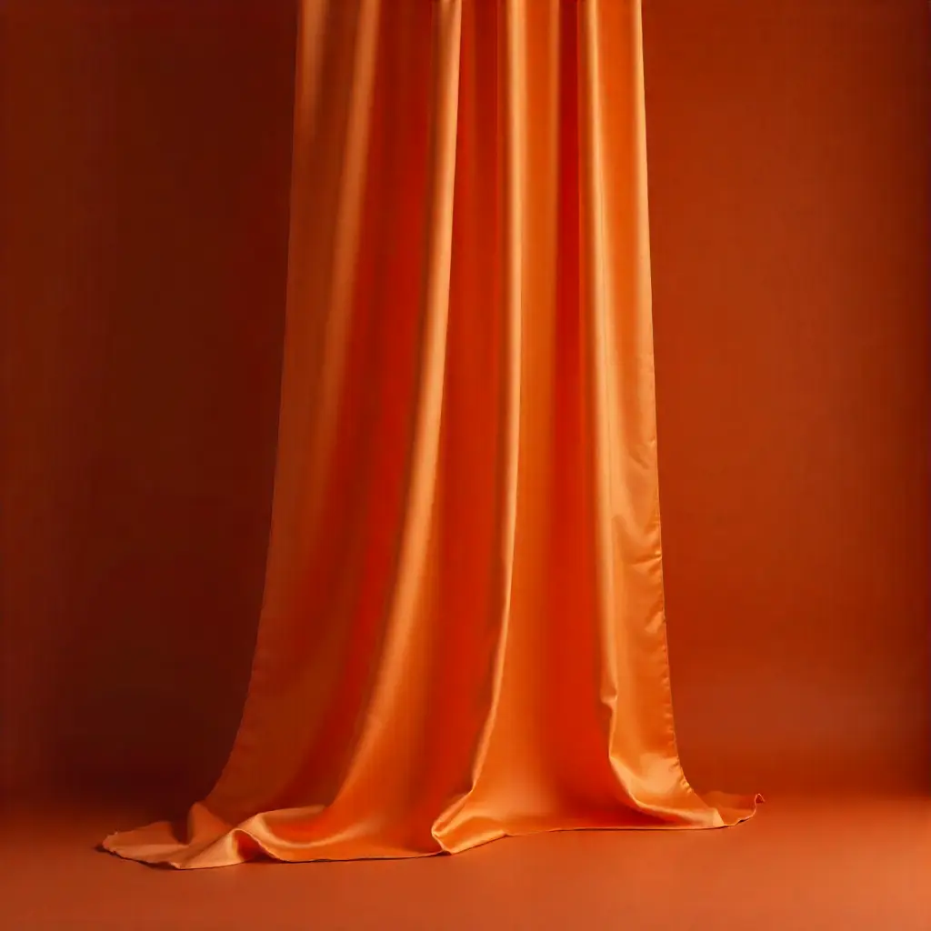 Elegant curtain display in warm tones